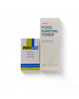 Комплекс від акне гель з дозатором Perolite 2.5 і Тонер для чистки лица 250мл